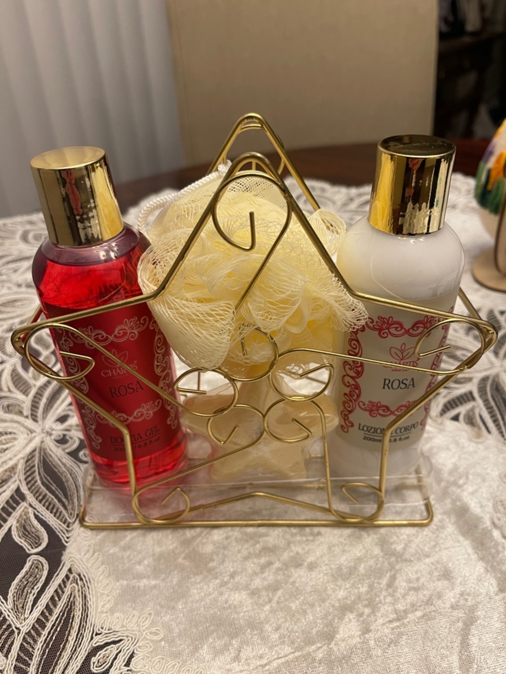 Chartis Rosa Bath & Body Set with Red Gel and White Lotion